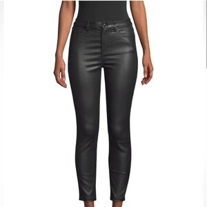 The Kooples Franky Mid Rise Faux Leather Black Skinny Jean Pants SIZE 26